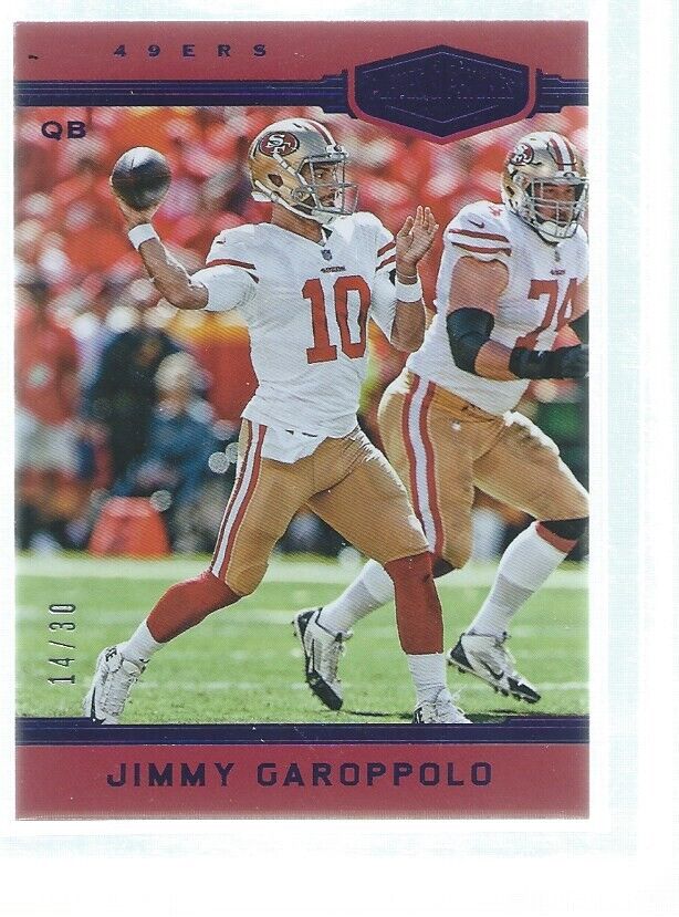 JIMMY GAROPPOLO 2018 PANINI PLATES & PATCHES PURPLE #D 14/30