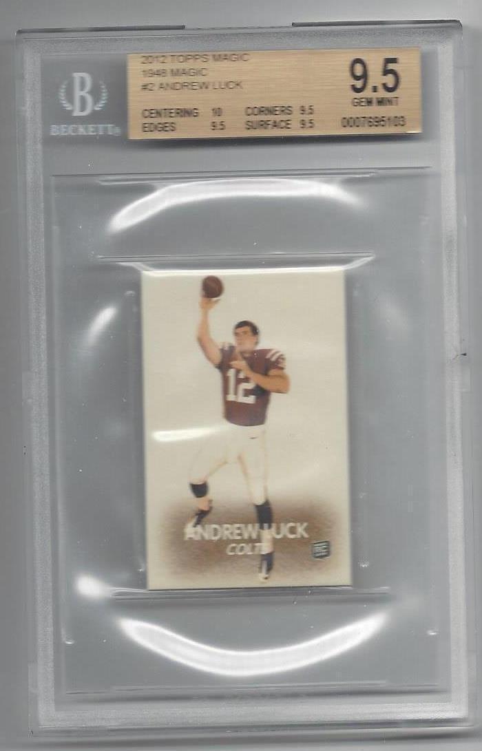 ANDREW LUCK 2012 TOPPS MAGIC 1948 MINI COLTS ROOKIE RC #2 BGS 9.5 GEM MINT