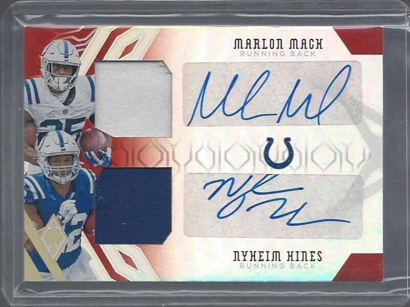 MARLON MACK NYHEIM HINES 2018 PHOENIX DUAL COLTS JERSEY AUTO RC #D 1/50