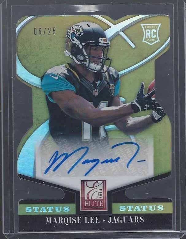 MARQISE LEE 2014 ELITE STATUS GOLD DIE CUT JAGUARS ROOKIE AUTO RC #D 6/25
