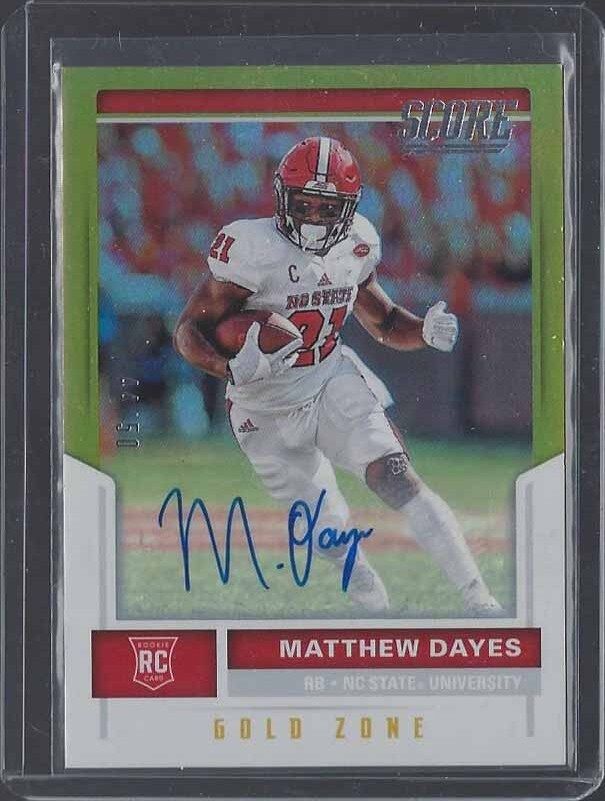 MATTHEW DAYES 2017 SCORE GOLD ZONE BROWNS ROOKIE AUTO RC #D 44/50