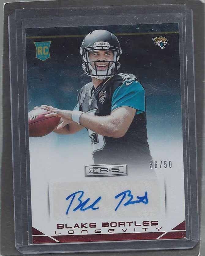 BLAKE BORTLES 2014 ROOKIES & STARS RED LONGEVITY ROOKIE AUTO RC #D 36/50