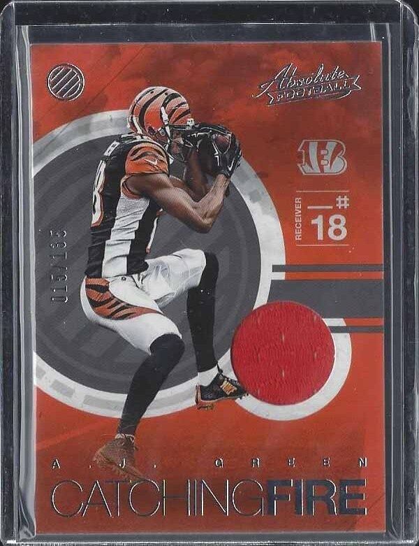 A.J. GREEN 2015 ABSOLUTE CATCHING FIRE BENGALS JERSEY #D /135
