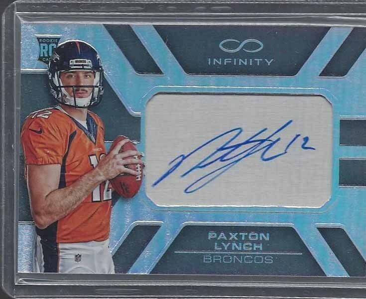 PAXTON LYNCH 2016 PANINI INFINITY CHROME BRONCOS ROOKIE ON CARD AUTO RC #D /288