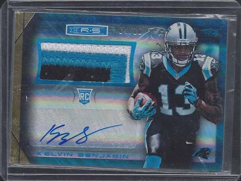 KELVIN BENJAMIN 2015 ROOKIES & STARS LONGEVITY RPA 3 CLR PATCH AUTO RC #D 4/10
