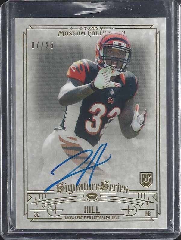 JEREMY HILL 2014 TOPPS MUSEUM BENGALS ON CARD ROOKIE AUTO RC #D 7/25