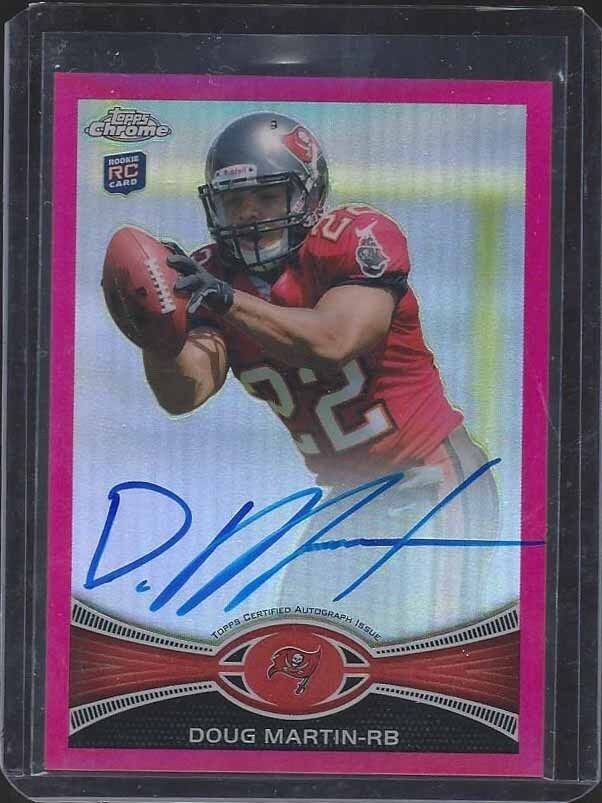 DOUG MARTIN 2012 TOPPS CHROME PINK REFRACTOR ON CARD ROOKIE AUTO RC #D 61/75
