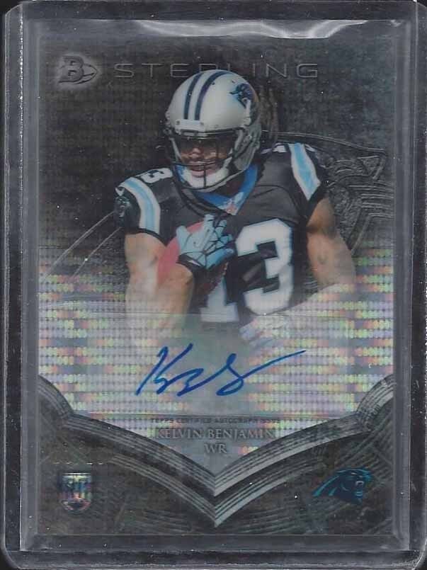 KELVIN BENJAMIN 2014 BOWMAN STERLING PULSAR REFRACTOR ROOKIE AUTO RC #D 3/25