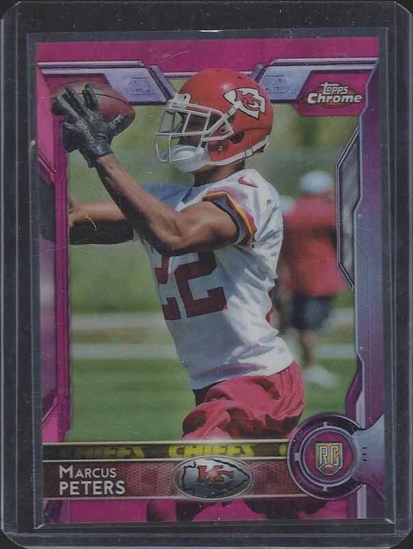 MARCUS PETERS 2015 TOPPS CHROME PINK REFRACTOR ROOKIE RC #D 25/399