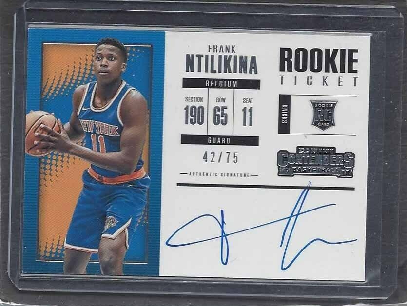 FRANK NTILIKINA 2017-18 CONTENDERS ROOKIE TICKET VARIATION ON CARD AUTO RC /75