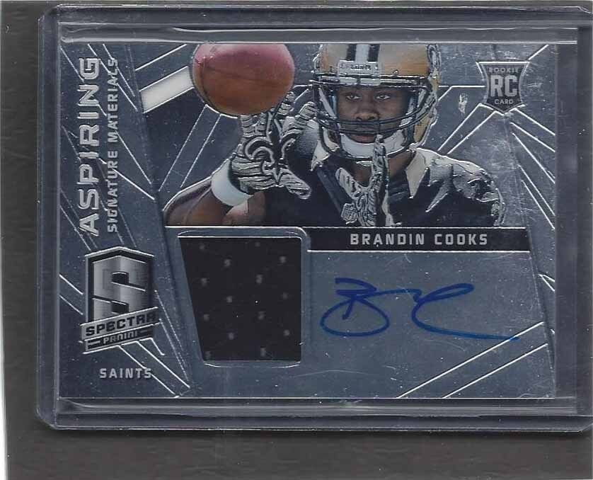 BRANDIN COOKS 2014 PANINI SPECTRA ASPIRING ROOKIE JERSEY ON CARD AUTO RC #D /49
