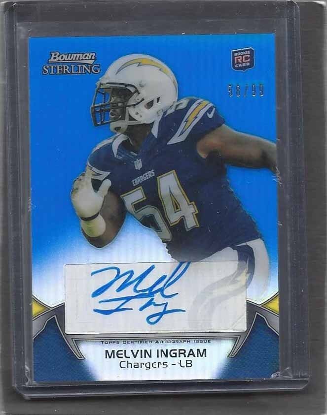 MELVIN INGRAM 2012 TOPPS BOWMAN STERLING BLUE REFRACTOR ROOKIE AUTO RC #D 58/99