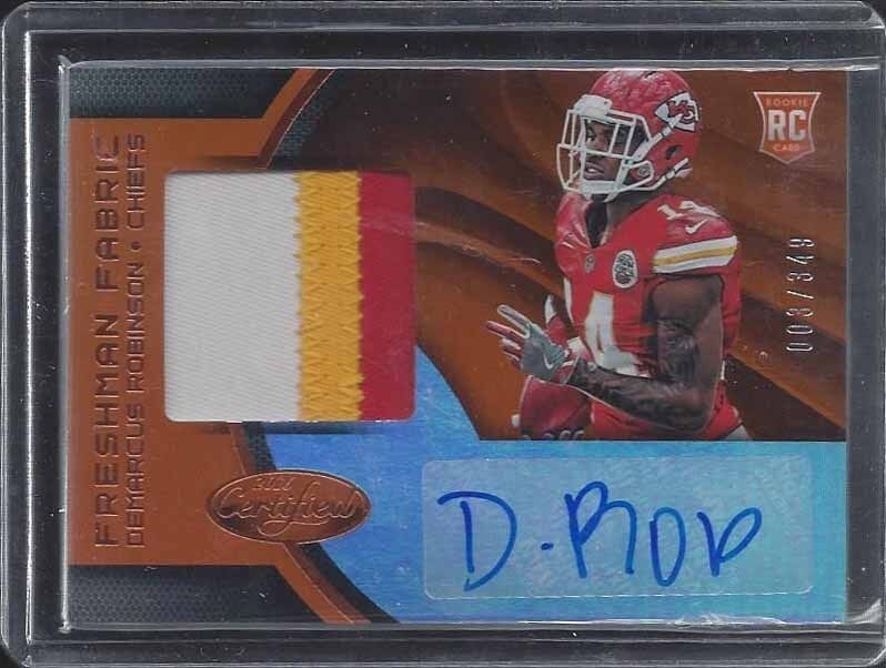 DEMARCUS ROBINSON 2016 CERTIFIED FRESHMAN FABRIC ORANGE PATCH AUTO RC #D /349