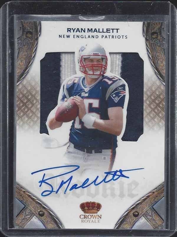RYAN MALLETT 2011 CROWN ROYALE PLATINUM JUMBO SILHOUETTE 2 CLR PATCH AUTO RC /50