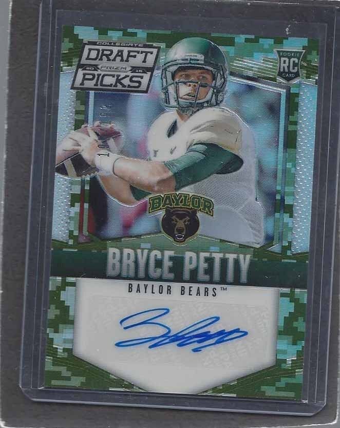 BRYCE PETTY 2015 PANINI PRIZM CAMO PRIZMS DRAFT PICKS AUTO RC #D 195/199