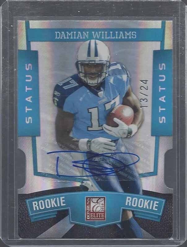 DAMIAN WILLIAMS 2010 DONRUSS ELITE STATUS BLUE DIE CUT AUTO RC #D 13/24