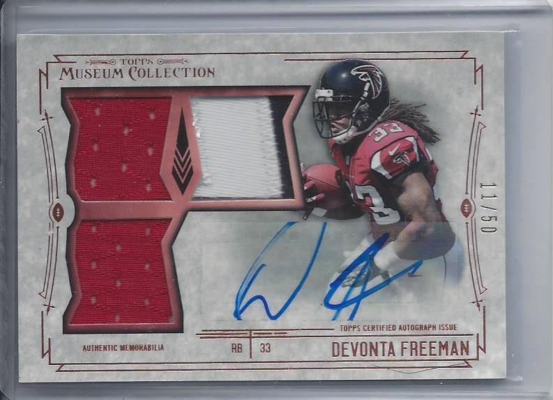 DEVONTA FREEMAN 2014 TOPPS MUSEUM TRIPLE 3 COLOR ROOKIE PATCH AUTO RC #D 35/200