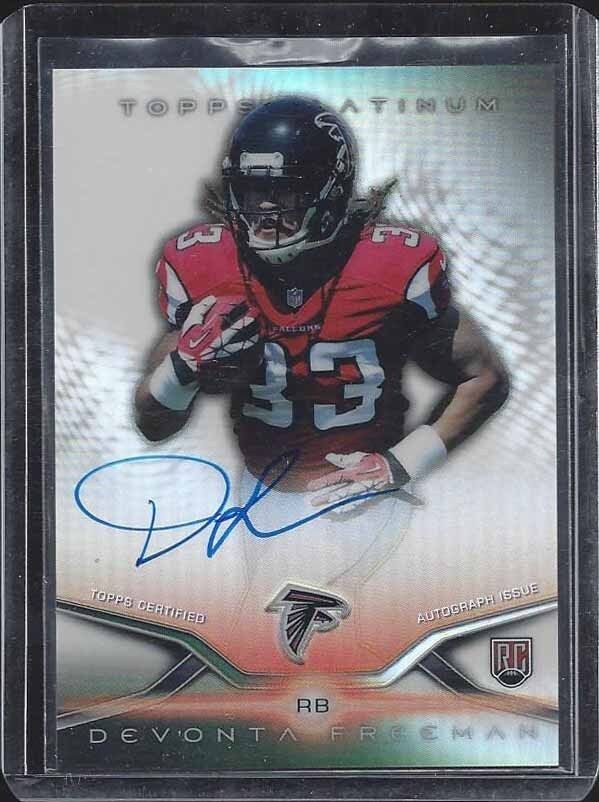 DEVONTA FREEMAN 2014 TOPPS PLATINUM REFRACTOR ON CARD ROOKIE AUTO RC #8