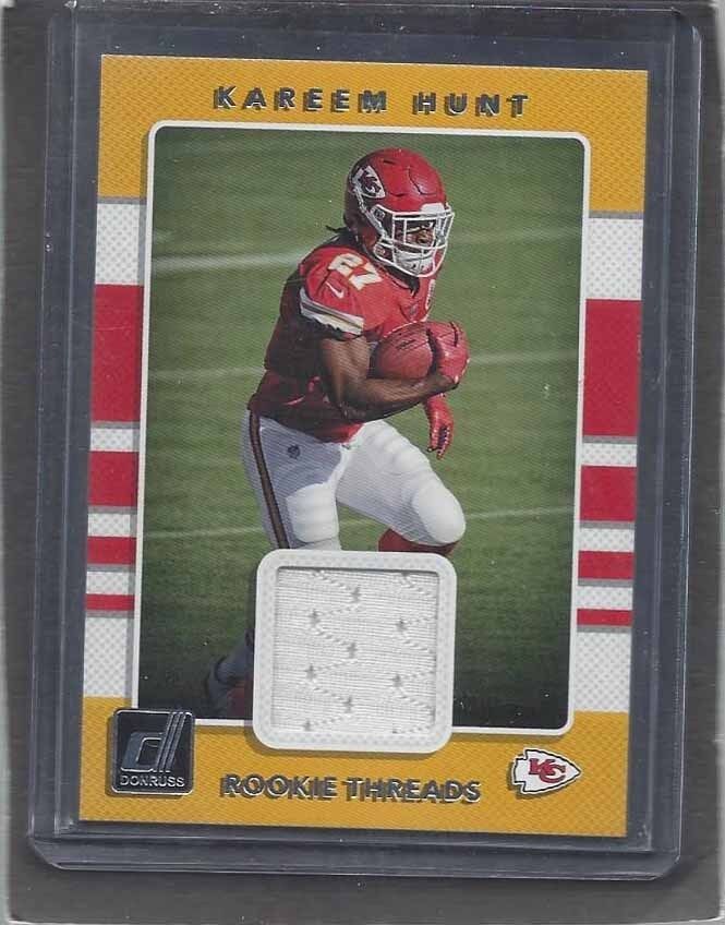 KAREEM HUNT 2017 DONRUSS CHIEFS ROOKIE JERSEY RC #23