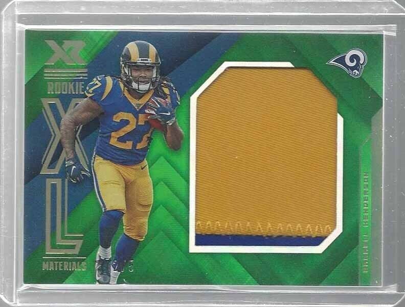 DARRELL HENDERSON 2019 PANINI XR GREEN XL JUMBO MATERIALS ROOKIE PATCH RC #D 2/5