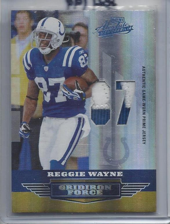 REGGIE WAYNE 2008 ABSOLUTE GRIDIRON FORCE "87" 2 COLOR COLTS PATCH #D /25
