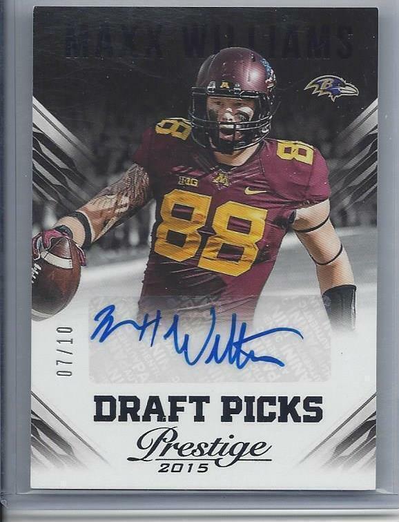 MAXX WILLIAMS 2015 PRESTIGE DRAFT PICKS BLACK ROOKIE AUTO RC #D 7/10