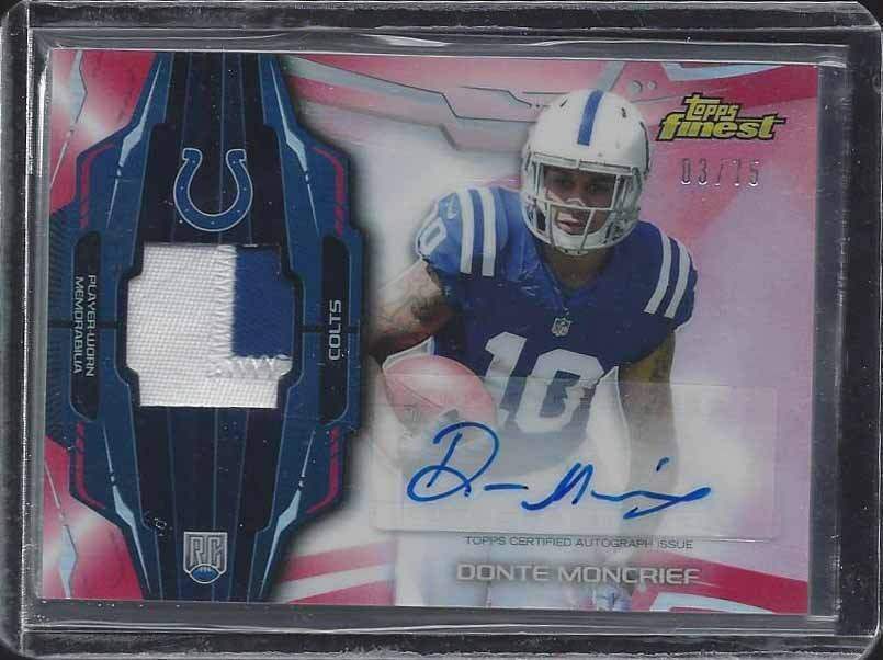 DONTE MONCRIEF 2014 TOPPS FINEST RPA RED REFRACTOR ROOKIE PATCH AUTO RC #D /75