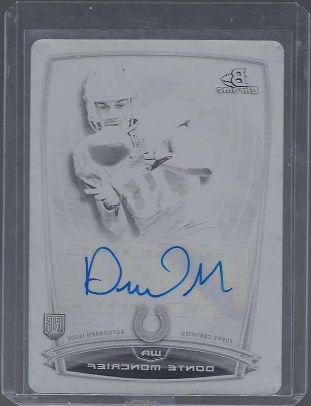 DONTE MONCRIEF 2014 BOWMAN CHROME BLACK PRINTING PLATE ROOKIE AUTO RC #D 1/1