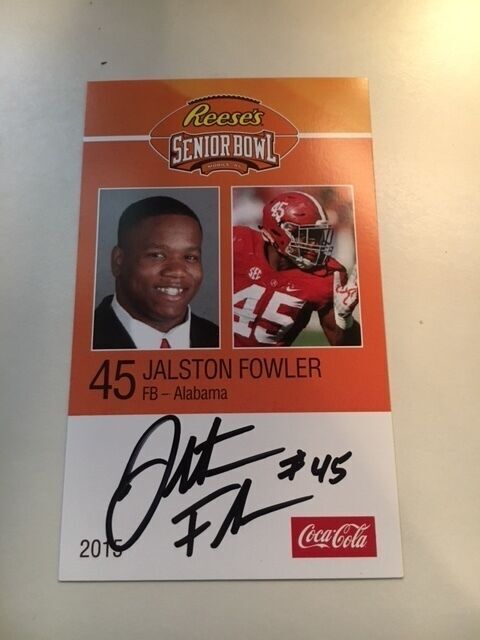 JALSTON FOWLER 2015 REESE'S SENIOR BOWL 3X5 ALABAMA AUTOGRAPHED CARD QTY
