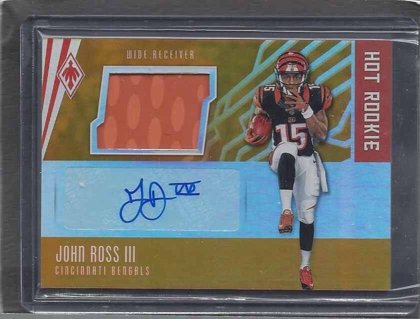 JOHN ROSS 2017 PHOENIX HOT ROOKIE BENGALS ORANGE GLOVE PATCH AUTO RC #D 16/25