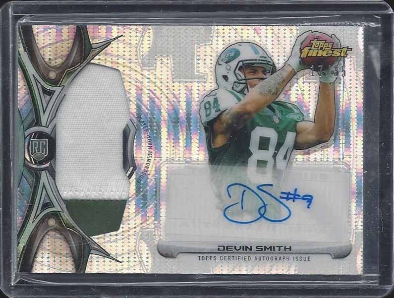 DEVIN SMITH 2015 FINEST RPA PULSAR REFRACTOR JUMBO 2 CLR PATCH AUTO RC #D 17/35