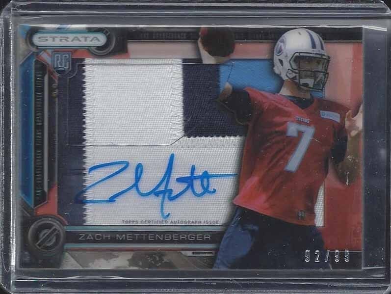 ZACH METTENBERGER 2014 TOPPS STRATA CLEAR CUT RED JUMBO 3 CLR PATCH AUTO RC /99