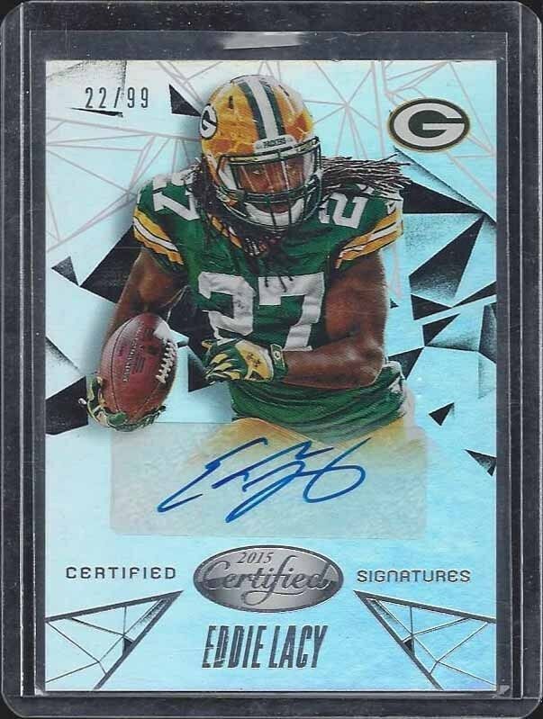 EDDIE LACY 2015 CERTIFIED SIGNATURES PACKERS AUTO #D 22/99