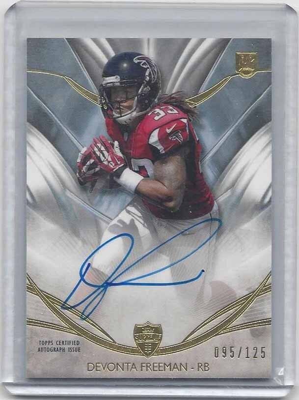DEVONTA FREEMAN 2014 TOPPS SUPREME FALCONS ON CARD ROOKIE AUTO RC #D /125