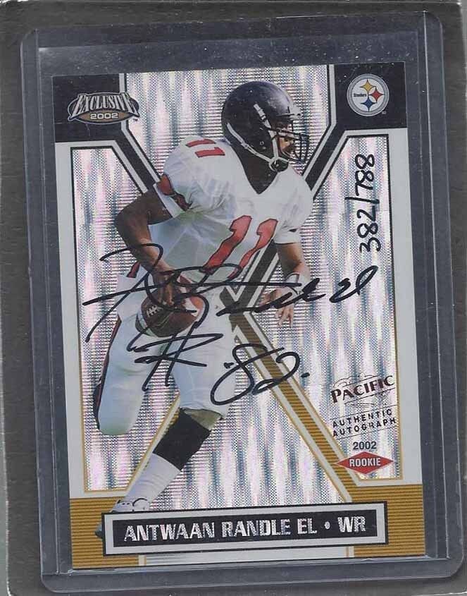 ANTWAAN RANDLE EL 2002 EXCLUSIVES INDIANA IU ON CARD ROOKIE AUTO RC #D 382/789