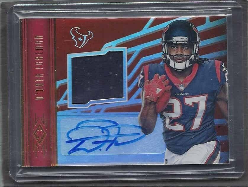 D'ONTA FOREMAN 2017 PANINI PHOENIX TEXANS ROOKIE JERSEY AUTO RC #D 166/299