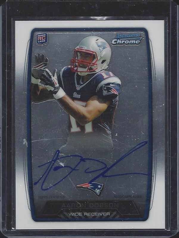 AARON DOBSON 2013 BOWMAN CHROME NFL BOWMAN PATS UNIFORM SP ROOKIE AUTO RC /25