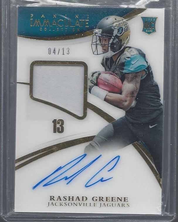 RASHAD GREENE 2015 IMMACULATE ACETATE RPA ROOKIE PATCH ON CARD AUTO RC #D 4/13