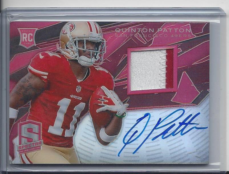 QUINTON PATTON 2013 PANINI SPECTRA RED PRIZM RPA REFRACTOR PATCH AUTO RC #D 5/25