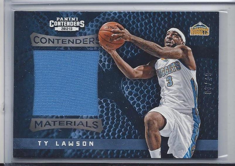 1/1 TY LAWSON 2012-13 PANINI CONTENDERS MATERIALS JERSEY #D 3/49 HIS JERSEY #3!!