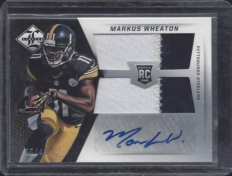 MARKUS WHEATON 2013 LIMITED RPA STEELERS 2 COLOR PATCH AUTO RC #D 5/49