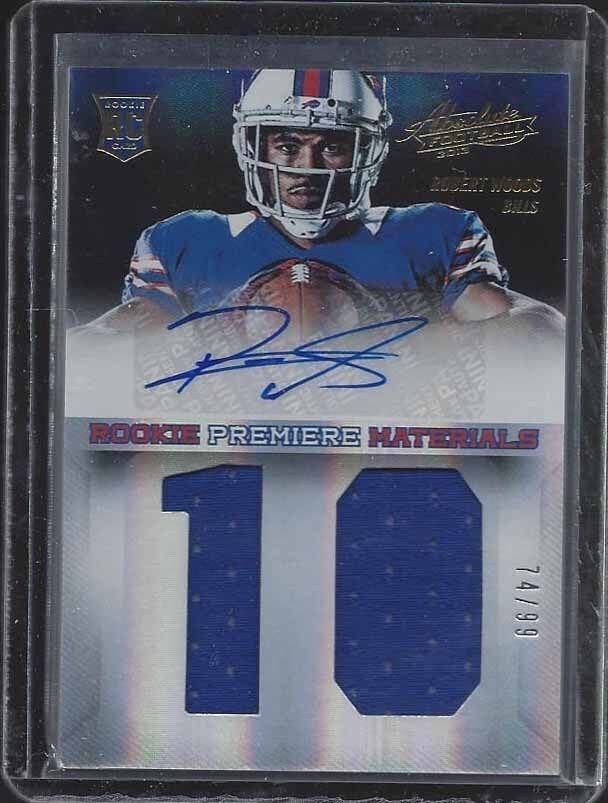 ROBERT WOODS 2013 ABSOLUTE RPM JUMBO DUAL JERSEY NUMBER ROOKIE AUTO RC #D 74/99