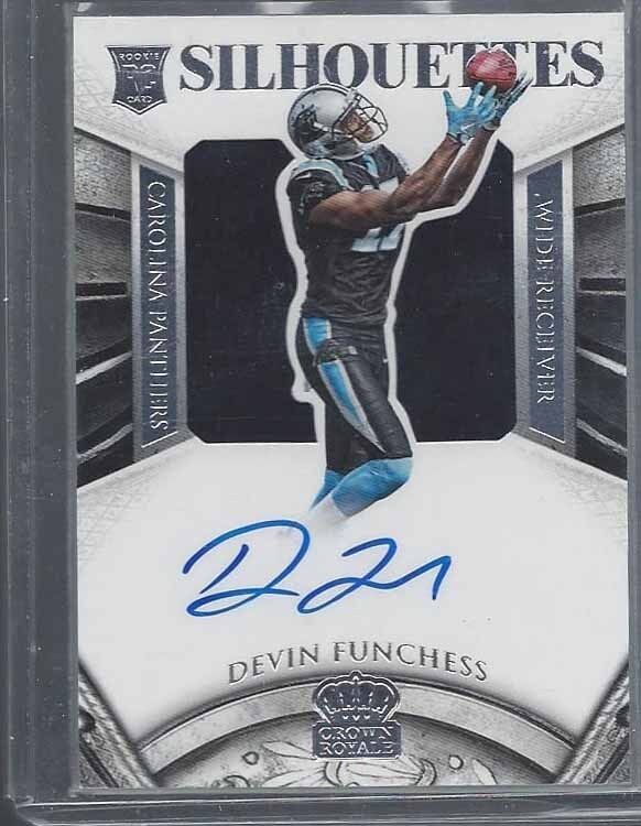 DEVIN FUNCHESS 2015 CROWN ROYALE SILHOUETTE JERSEY ON CARD ROOKIE AUTO RC /299