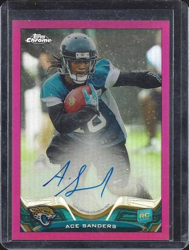 ACE SANDERS 2013 TOPPS CHROME PINK REFRACTOR JAGUARS ON CARD AUTO RC #D 40/75