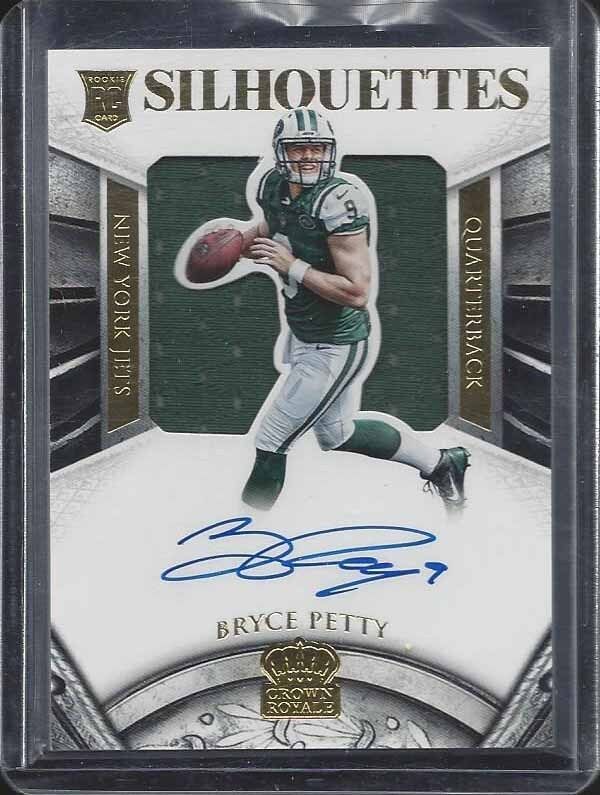 BRYCE PETTY 2015 CROWN ROYALE GOLD SILHOUETTE JERSEY ON CARD AUTO RC #D 38/49