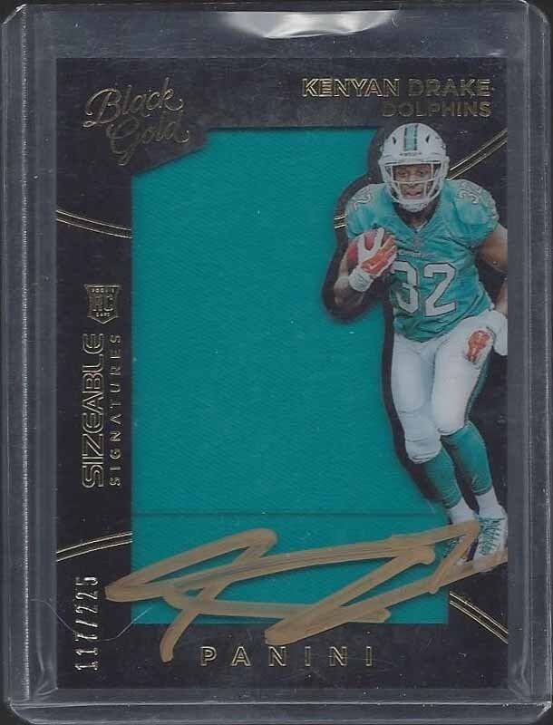 KENYAN DRAKE 2016 BLACK GOLD SIZEABLE SIGS JUMBO JERSEY ON CARD AUTO RC #D /225