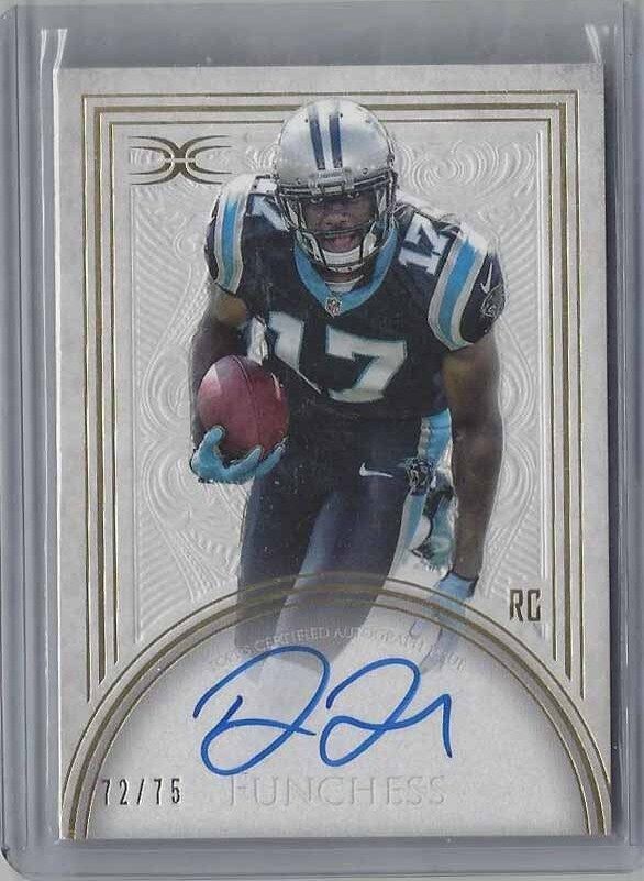 DEVIN FUNCHESS 2015 TOPPS DEFINITIVE PANTHERS ON CARD ROOKIE AUTO RC #D 72/75