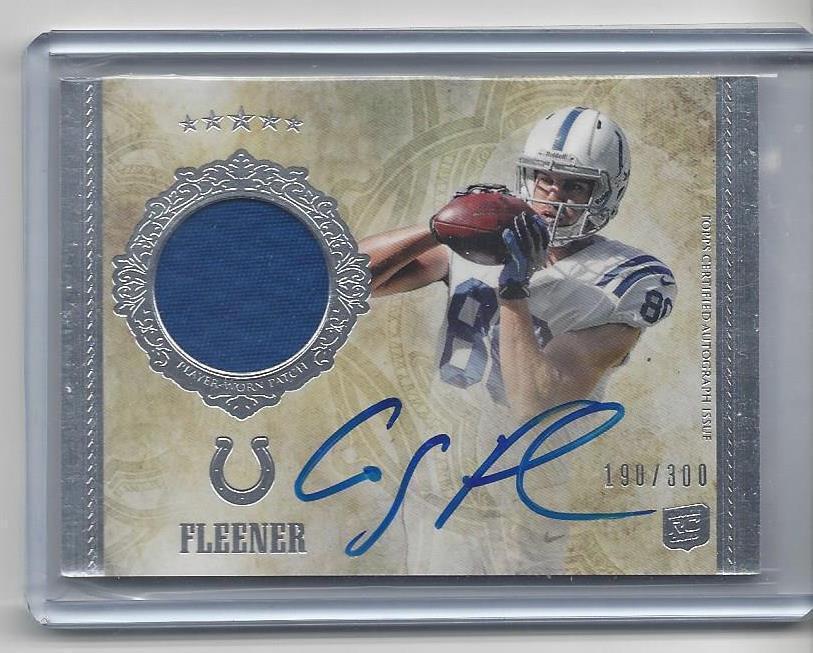 COBY FLEENER 2012 TOPPS 5 FIVE STAR RPA ROOKIE PATCH ON CARD AUTO RC #D 190/300