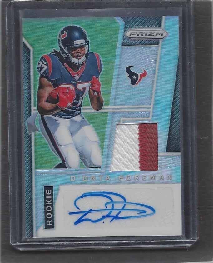 D'ONTA FOREMAN 2017 PANINI PRIZM SILVER PRIZM RPA 2 COLOR PATCH AUTO RC #D 22/99
