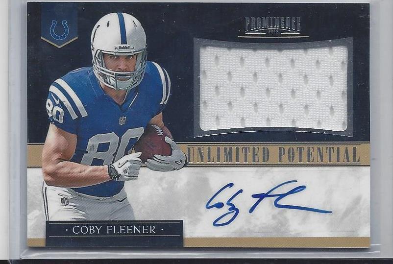 COBY FLEENER 2012 PROMINENCE UNLIMITED POTENTIAL ROOKIE JERSEY AUTO RC #D 17/25